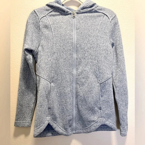 Eddie Bauer Blue Heather Hooded Radiator Fleece
2.0 Jacket sz small full zip up - Picture 2 of 6